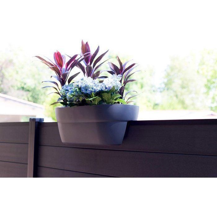 Jardinière Osaka 48L - Gris Anthracite - Pieds Avec Bouchons Évacuation - Fabriquée En France