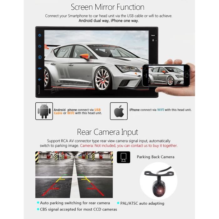 Eincar Double DIN avec 2DIN voiture stéréo2