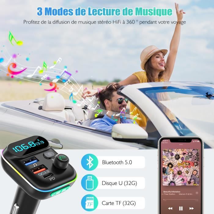 LENCENT Transmetteur FM Bluetooth Bluetooth Lecteur MP3 Adaptateur – TECIN  HOLDING