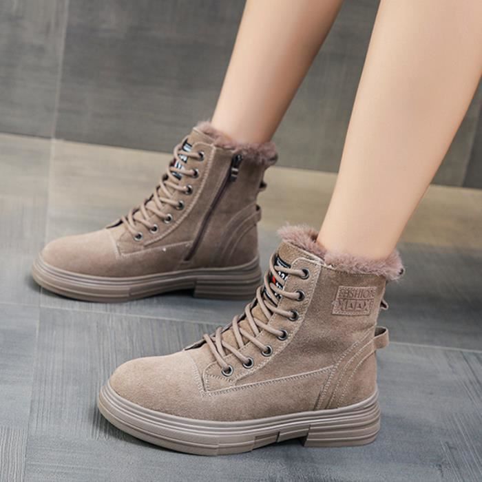 Bottes Femme Marque Inconnue Hiver en Coton Velours Chaud