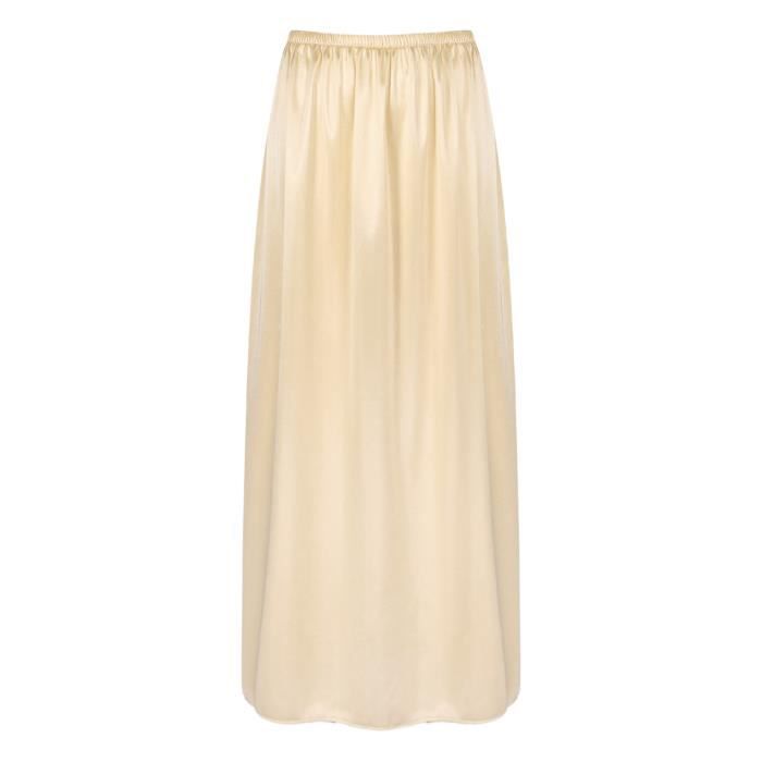 YIZYIF Femme Jupe Sculptant Jupon Fond de Jupe Elastique Sous vetement sous Jupe Lingerie 90cm Champagne Champagne Cdiscount Pret a Porter