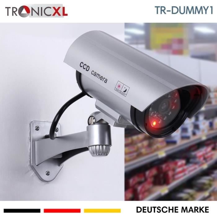 Caméra de sécurité factice - Dôme - Alimentation par batterie - Intérieur - Blanc