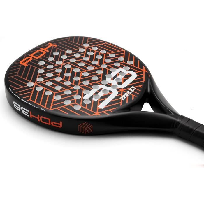 PadelPursuit SpynX Raquette Padel 100% Carbone - 360g - Pour Effets Et Contrôle - Étui Offert