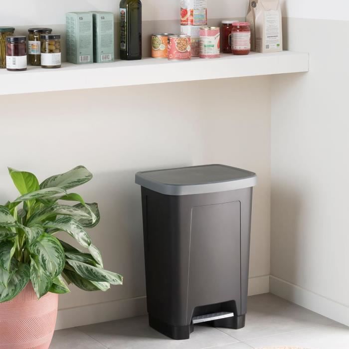 Sundis Ring Bin, Cubo de Basura con Pedal, 40 L de Capacidad, Cierre