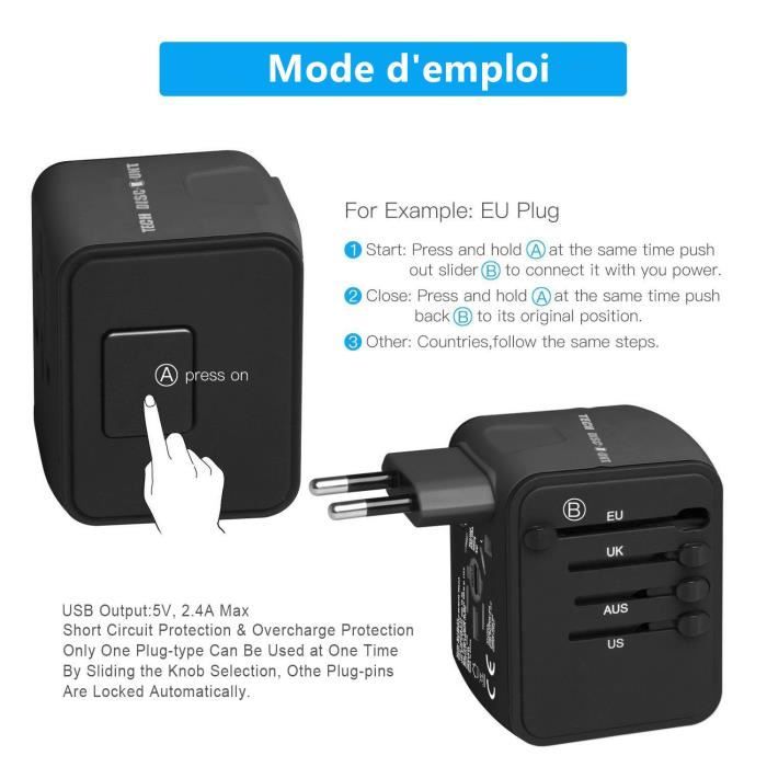 Adaptateur De Voyage Multiprise 2 Pièces - Prise UK Avec Fusible 13A, Pour Malaisie, Singapour, Vietnam, Royaume-Uni - 3