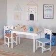 Homfa Ensemble table et chaises en MDF pour enfants, 1 x table d’enfant + 2 chaises pour enfants d’âge préscolaire-3