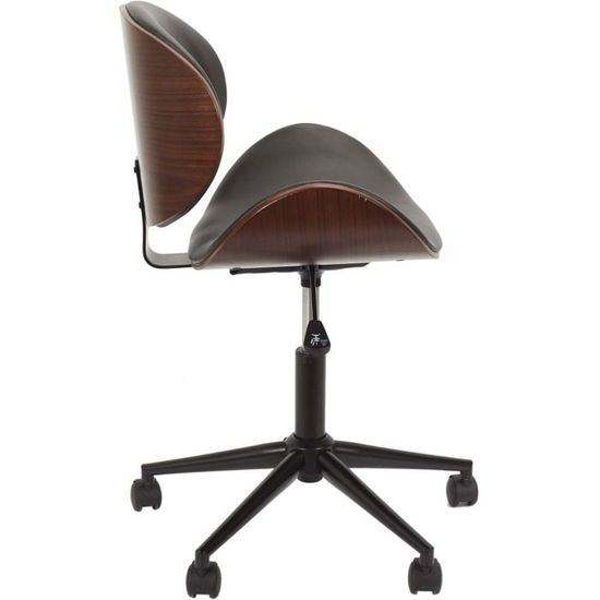 Chaise De Bureau Bois Et Simili Cuir A Roulettes Reno Noir Achat Vente Chaise De Bureau Soldes Sur Cdiscount Des Le 20 Janvier Cdiscount