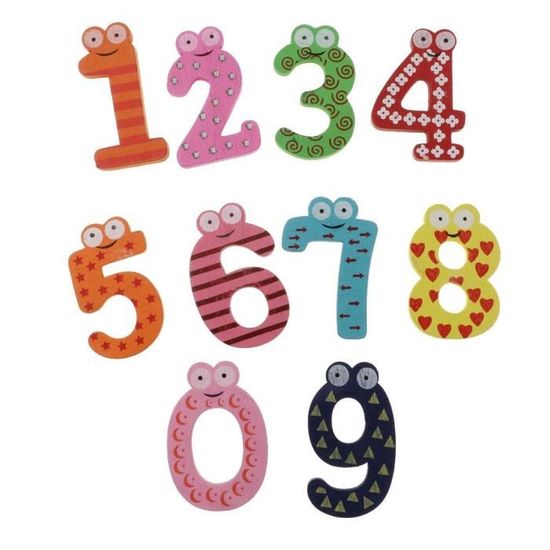 2 Kit Magnétique Chiffres Alphabet Bois Aimant de Réfrigérateur Jouet 