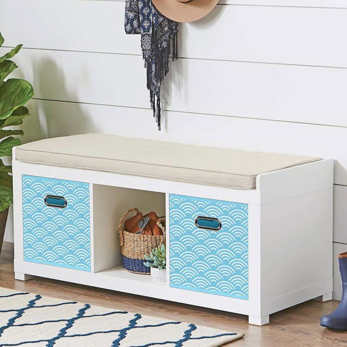 Boîte De Rangement Pliable Non Tissé Orange 32x32x32cm - Organisateur Cube Économiseur D'Espace
