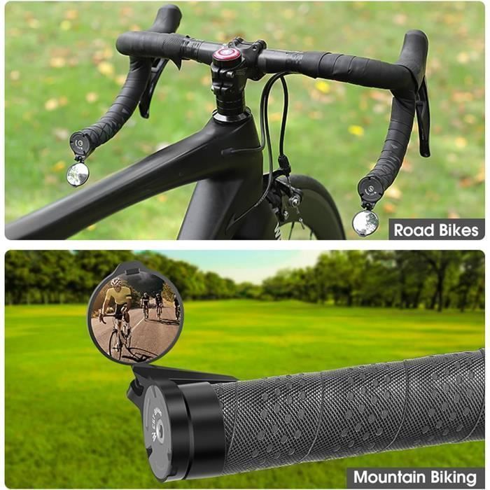 Rétroviseur De Vélo – 2 Pièces HD 360° Orientable, Pliable, Pour Guidon 16-22 Mm, Compatible VTT, Route, Trottinette Et électrique