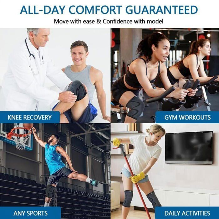 PLATEYTR Genouillère Sport 2 Paires – M (45–60 Kg) – Danse, Pole Dance, Volley – Noir + Rose
