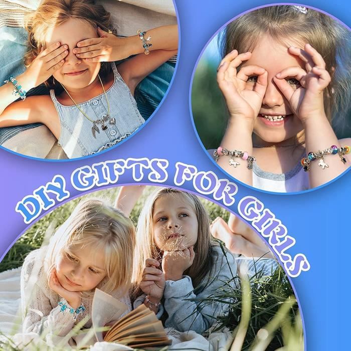 CGBOOM Kit Création Bijoux Bracelets Fille - Breloques Et Perles Pour Enfants 5-12 Ans