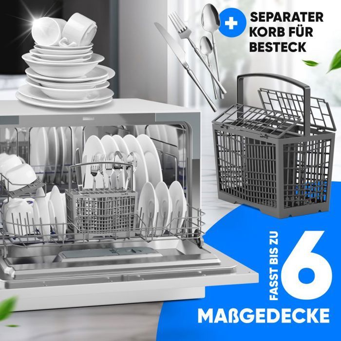 Bomann, Lave-Vaisselle Compact TSG7405-Blanc, 6 Niveaux de Réglage, 5 Bomann, Lave-Vaisselle Compact TSG7405-Blanc, 6 Niveaux de Réglage, 5