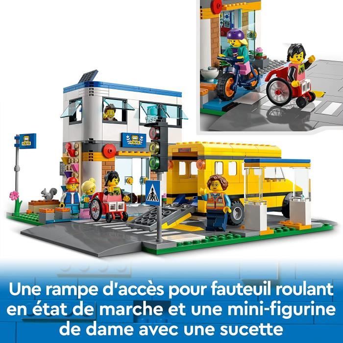 LEGO 60329 City Une Journee d'Ecole, Jouet de Construction Bus, 2 Classes  et Plaques de Route, Set pour Enfants 6 Ans - Cdiscount Jeux - Jouets