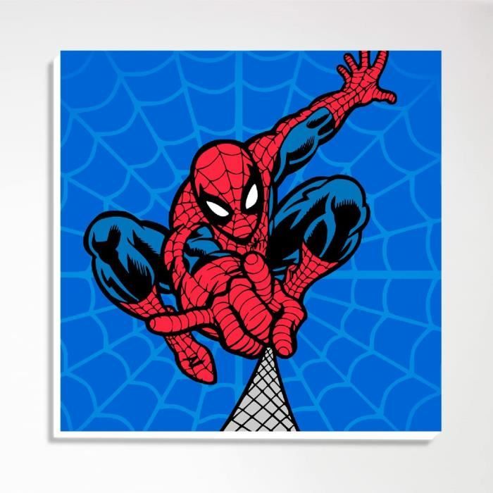 Tableau déco Spiderman noir et rouge peinture Pop Art - Tableau Deco