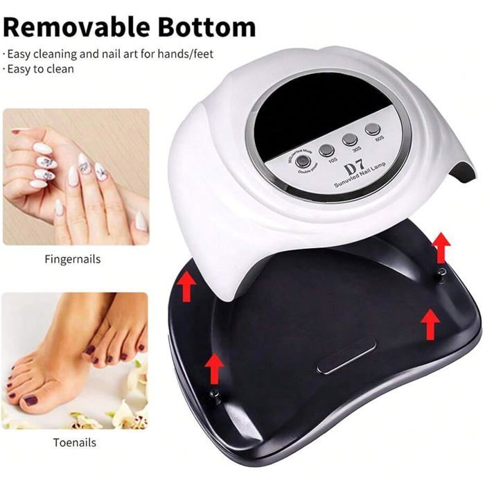 Lampe UV Sèche Ongles - Star 8 - 230W - Capteur Automatique - 3 Minuteries - Séchage Rapide - Electroménager