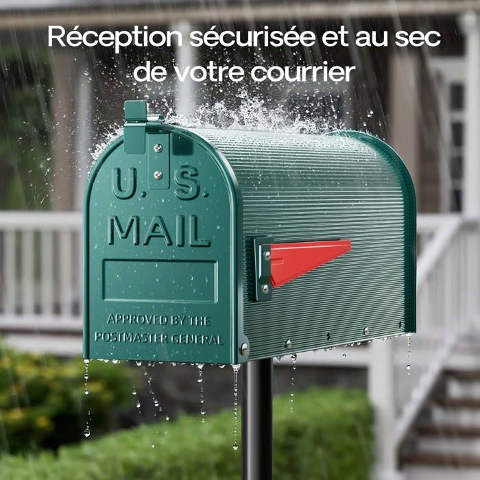 Pied De Support Pour Boîte Aux Lettres Style Américain – WilTec, Noir, Costaud Et Facile à Monter