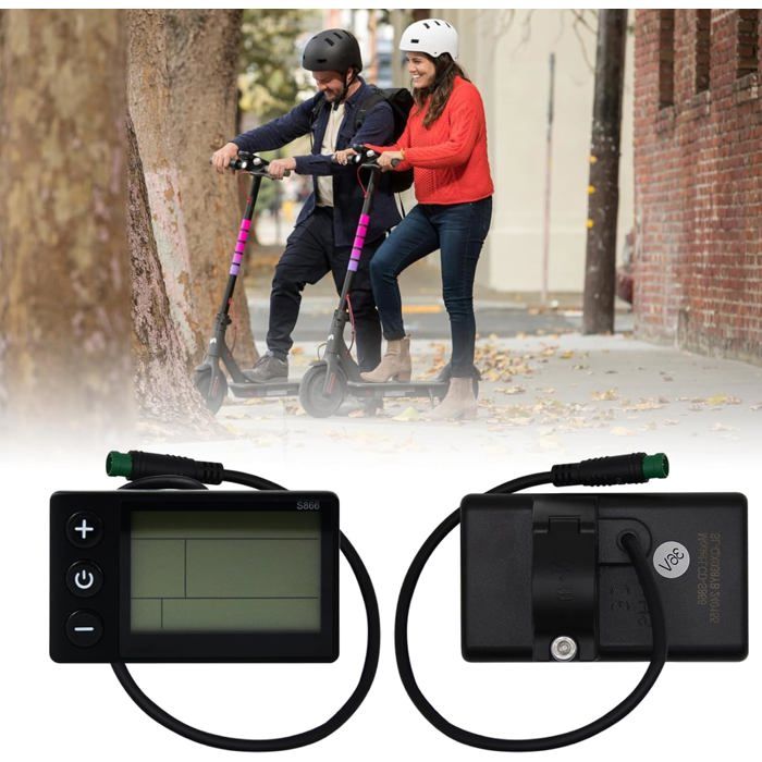 Écran LCD S866 Pour Vélo électrique – Compatible 24V/36V/48V, Support 22,2 Mm, étanche IP65, UART