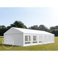 Tente de réception TOOLPORT 6x12m en PVC blanc imperméable env. 500g/m²-0