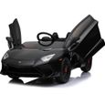 Lamborghini Aventador SV 12V Ride on Kids voiture électrique avec télécommande - Noir-0