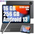 Oscal Pad 16 Tablette Tactile Android 13 10,51" 16Go+256Go-SD 1To 8200mAh 13MP+8MP 5G Wifi Stylet Gratuit Gris Avec Clavier K1-0