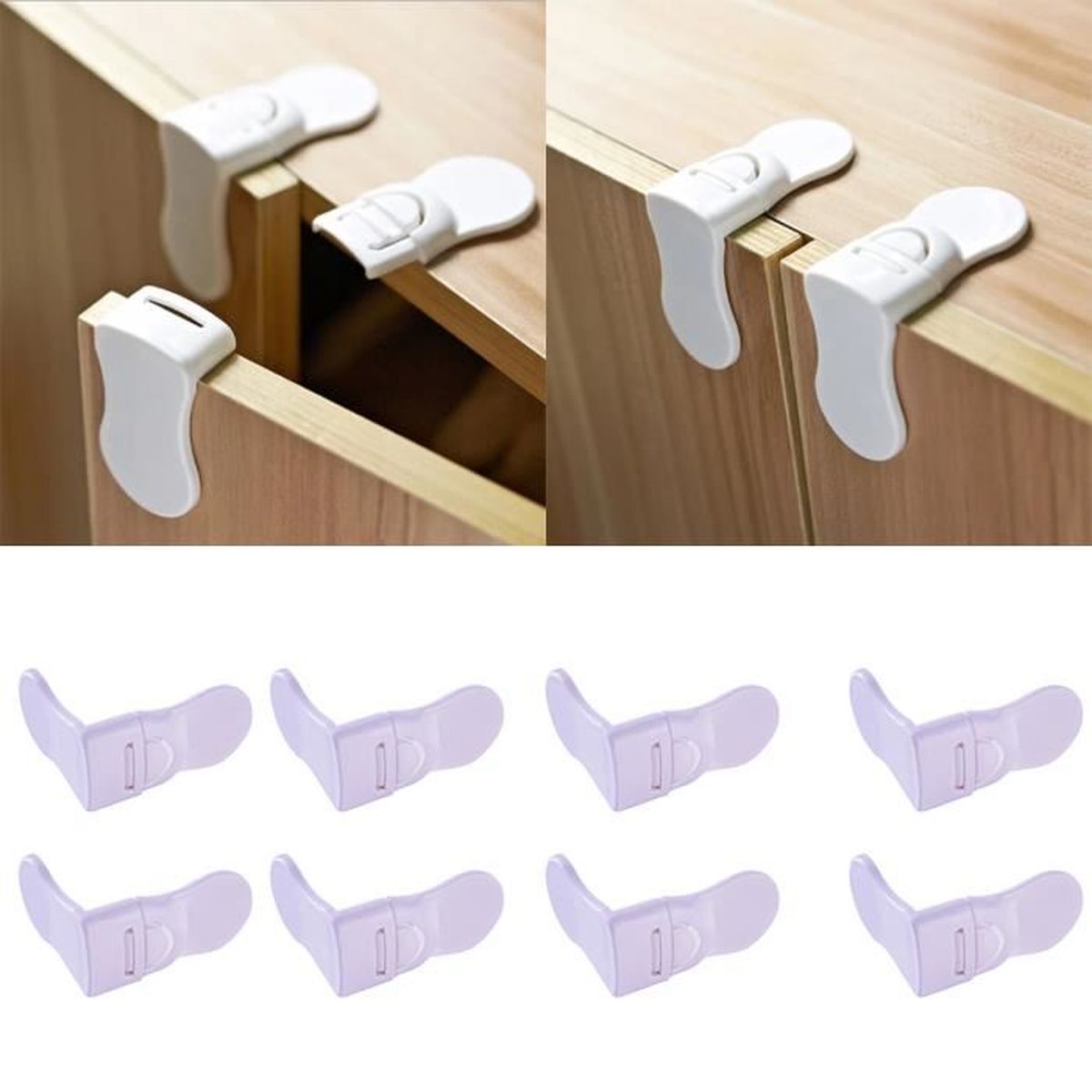 Lot De 10 Sécurités Pour Placards Et Tiroirs Bébé | Longueur Réglable 3-12cm, Colle Puissante | Protection Enfant - 9