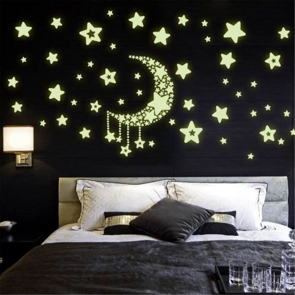 Autocollant Mural Phosphorescent Etoile Lune Pour Deco Maison Chambre De Bebe Enfant Fenetre Plafond Mur Sticker Vert Clair Achat Vente Stickers Cdiscount