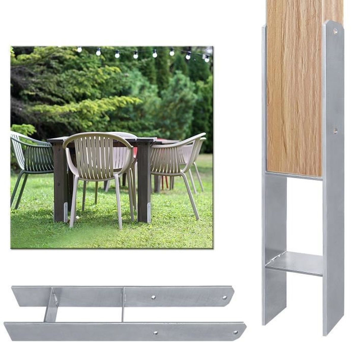 GAH Alberts Beslag U-paalhouders lichte breedte 71 -131 mm