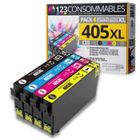 123CONSOMMABLES - 405XL - Cartouches d'encre compatible avec Epson 405XL Workforce Pro WF-3820DWF 3825DWF 4820DWF 4825DWF WF-7830DTW