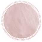 ATMOSPHERA Tapis - Enfant - Rose à franges - 90 cm - Coton - Lurex doré