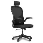 BIGZZIA Fauteuil de bureau, avec 2D Accoudoirs et Appui-tête, Soutien Lombaire Dossier Règalable, 50 x 64 x (120-134)cm, Chaise Ergonomique