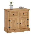 IDIMEX Buffet SALSA commode bahut vaisselier en bois style mexicain avec 2 portes et 2 tiroirs, en pin massif finition teintée/cirée