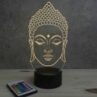 JNB-MAKER Lampe 3D tête de Bouddha – Avec Télécommande 16 Couleurs + 4 Modes auto – Fabriqué en France - Lampe à poser - Veilleuse