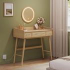 Coiffeuse - SONGMICS HOME - 3 Tiroirs - Lumière Réglable - Style Bohème - Beige Chêne