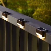 Lot de 16 Lampes solaires d'extérieur pour terrasse, lampes solaires LED étanches pour escaliers, marches, clôtures, blanc chaud