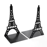 Serre-livres,1 paire de serre-livres décoratifs en forme de tour Eiffel, en métal - Pour étagère, bureau, etc. Noir,22 x 12.3 x11.9c