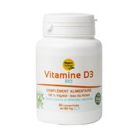 Vitamine D3 bio - 60 comprimés poudre d'acacia biologique