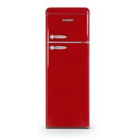 Réfrigérateur 2 portes Vintage SCHNEIDER SCDD208VR - 211L (172+39) - Froid statique - 3 clayettes verre - Rouge