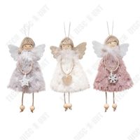 TD® 3 pendentifs de poupée créatifs, décoration de noël, mignon, étoile à cinq branches, ange fille, pendentif arbre de noël
