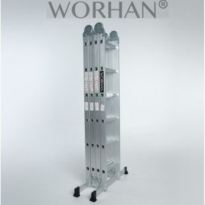ECHELLE WORHAN® 6.3m Échelle Aluminium Multifonction Polyvalente Escabeau Multi-usage ALU Modulable Pliable