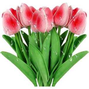 FLEUR ARTIFICIELLE 12Pcs Tulipe Artificielle, Fausses Fleurs Tulipe B