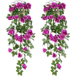 FLEUR ARTIFICIELLE Plante Artificielle - NIBESSER - Fleur Feuille Plante Grimpante Vigne - Violet 95cm - Intérieure Extérieure