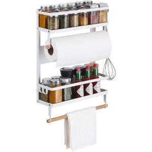 Etagère Réfrigérateur-Supports pour Papier Essuie-Tout Distributeur  Pimenter Etagere Magnetique Frigo avec Porte Peeler Organisateur de  Réfrigérateur