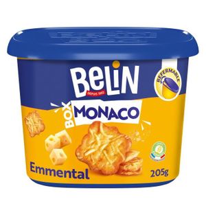 TUILES & TORTILLAS LOT DE 6 - BELIN - Box Monaco Crackers à l'emmental Biscuits apéritifs - boîte de 205 g