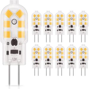 AMPOULE - LED 10pcs Ampoules LED G4, LED G4 1W Équivalent 10W Lampe Halogène, Blanc chaud 3200K 100LM, Lumineux Protection des Yeux, non Dimmable