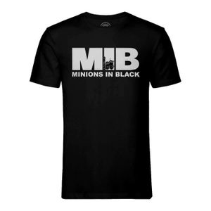 T-SHIRT T-shirt Homme Col Rond Noir MIB Minions in Black Parodie Film Anime