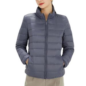 Doudoune bleu marine femme courte col montant Cdiscount