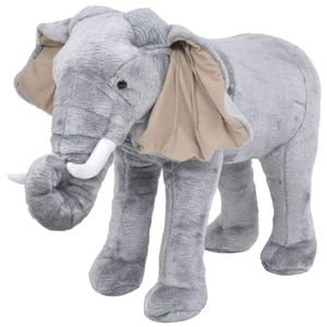 PELUCHE vidaXL Jouet en peluche Éléphant Gris XXL 91334