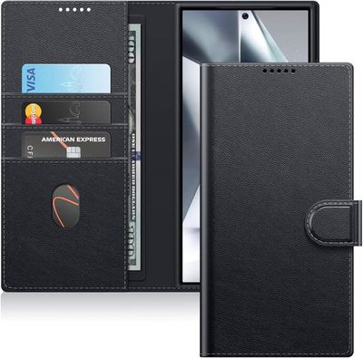 Housse Magnétique Pour Sony Xperia XA2 ULTRA - Coque Protection Cuir Synthétique Noir, Avec Pochette Cartes