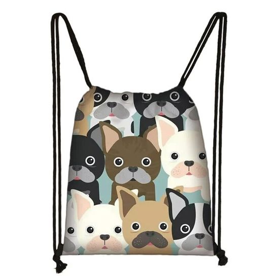 Sac De Course - Cabas,Sac à Main De Supermarché Bouledogue Français Pour Homme Et Femme,Noir